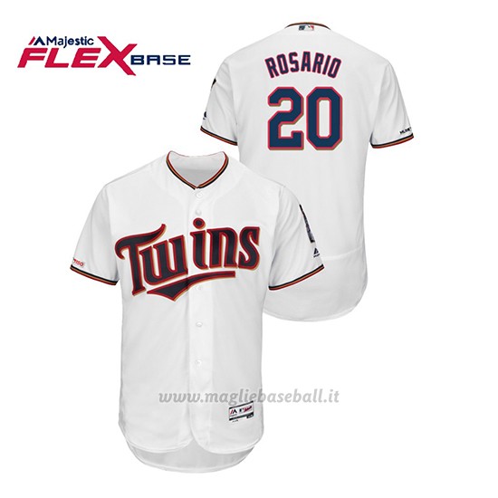 Maglia Baseball Uomo Minnesota Twins Eddie Rosario 150th Aniversario Patch Flex Base Bianco